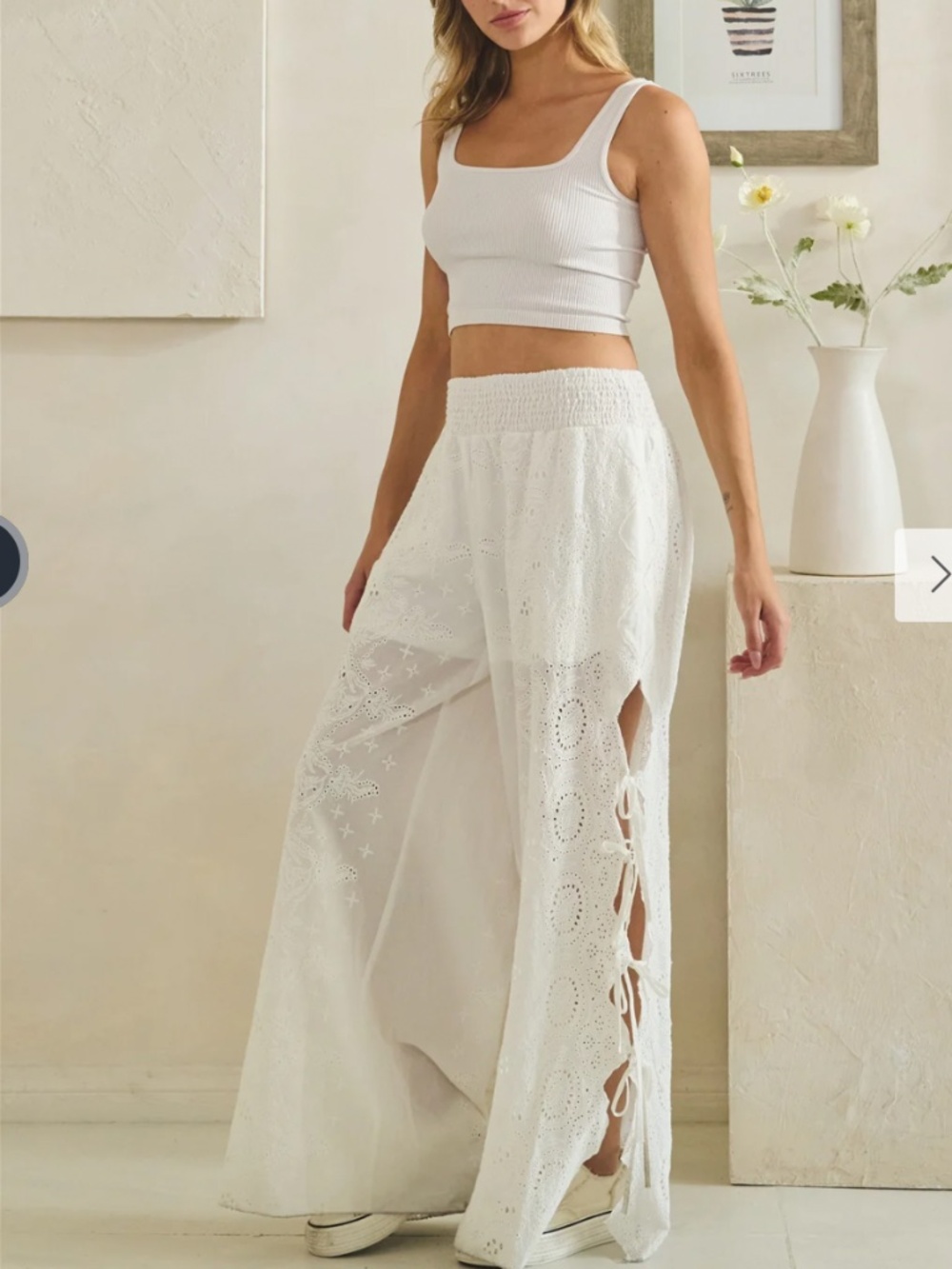 🌈 OLI AND HALI “ MISTY ” OLI & HALI EYELET LACE WITH OUTSEAM TIE DETAIL 71